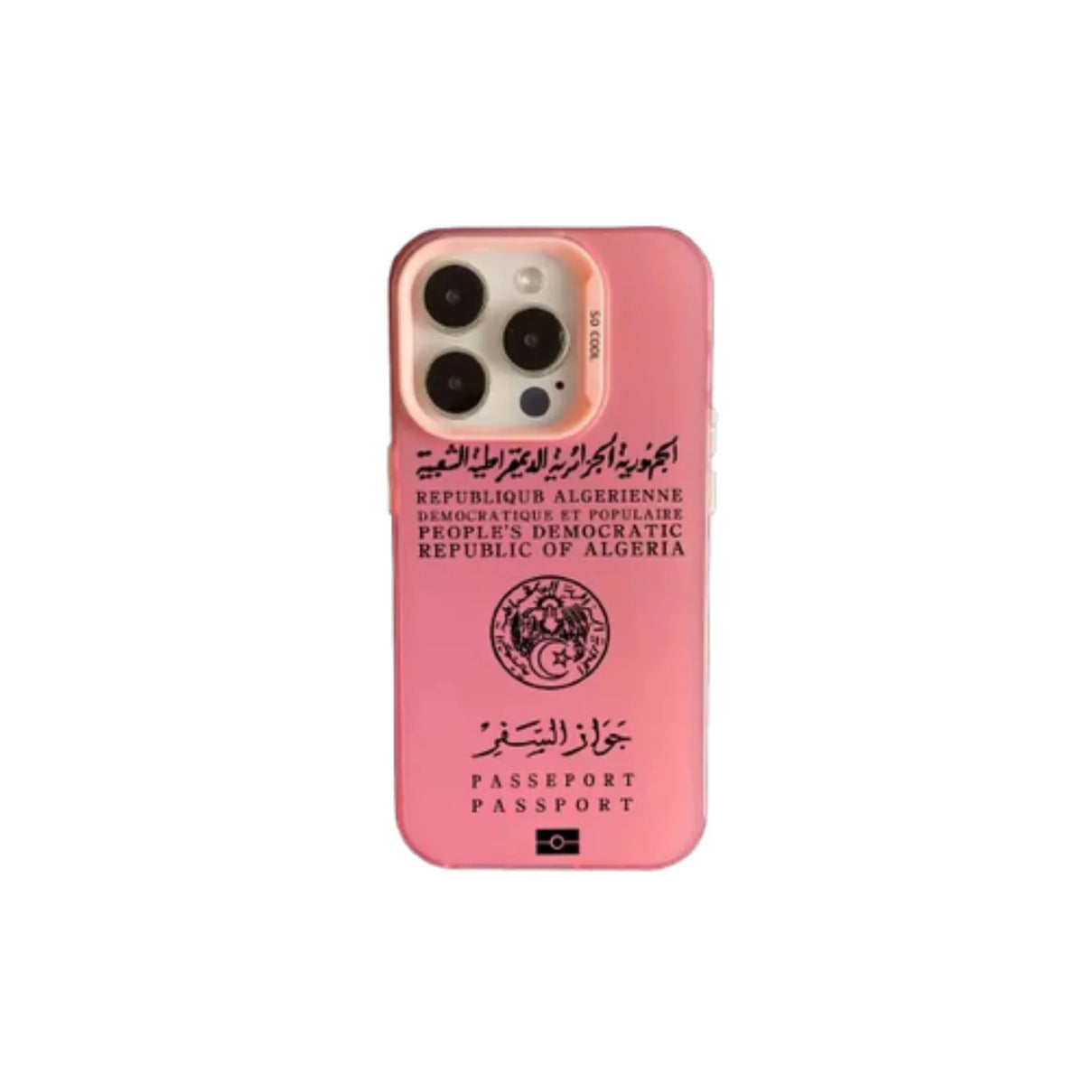 Coque Passeport Algérie - Rose